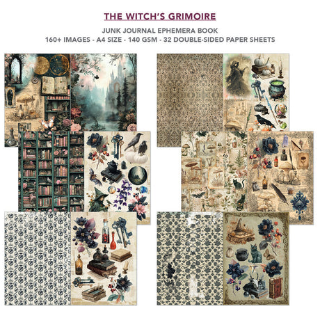 Ciao Bella The Witch's Grimoire A4 Junk Journal Ephemera Book (32pcs) - CBB029