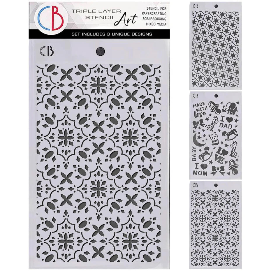 Ciao Bella Toy Shop 5x8 Inch Stencil Mix Triple Layer Set (MSX002)