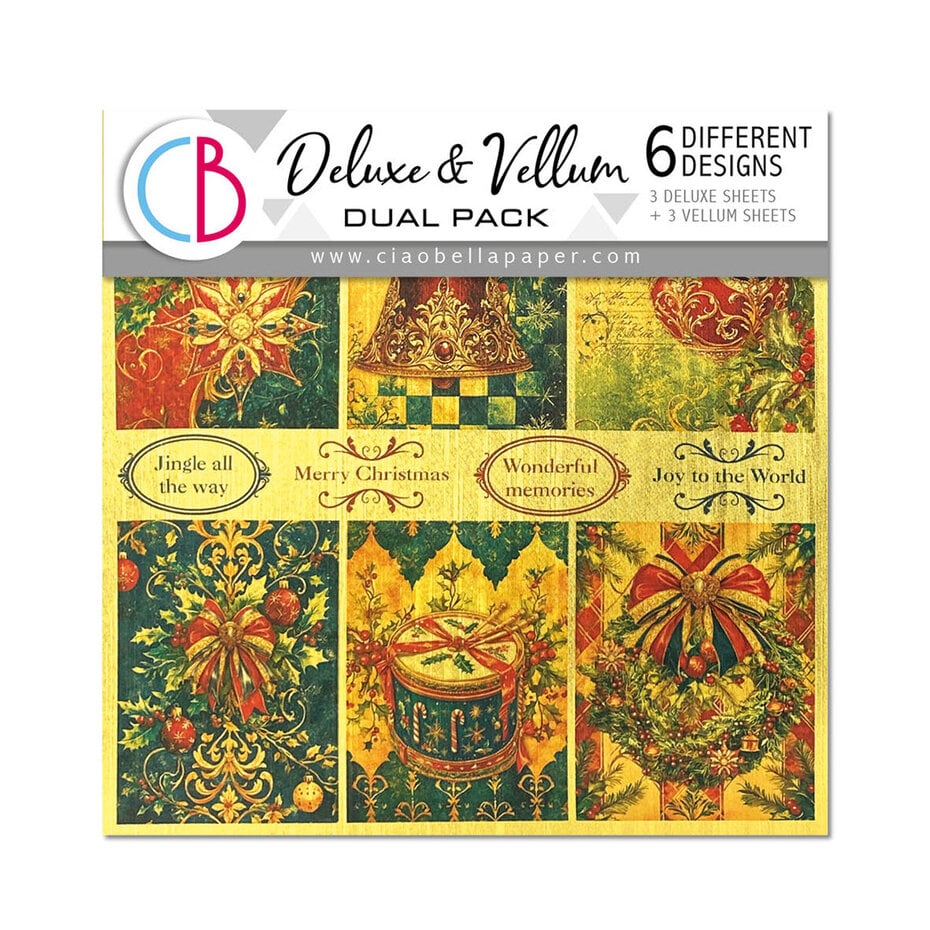 Ciao Bella Toy Shop 6x6 Inch Deluxe Paper Gold & Vellum Dual Pack Mixed (6pcs) (CBXQ002)