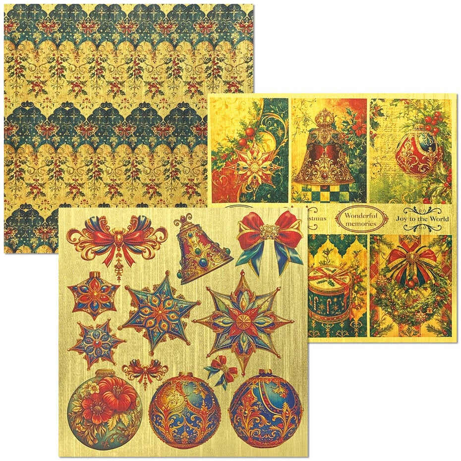 Ciao Bella Toy Shop 6x6 Inch Deluxe Paper Gold & Vellum Dual Pack Mixed (6pcs) (CBXQ002)