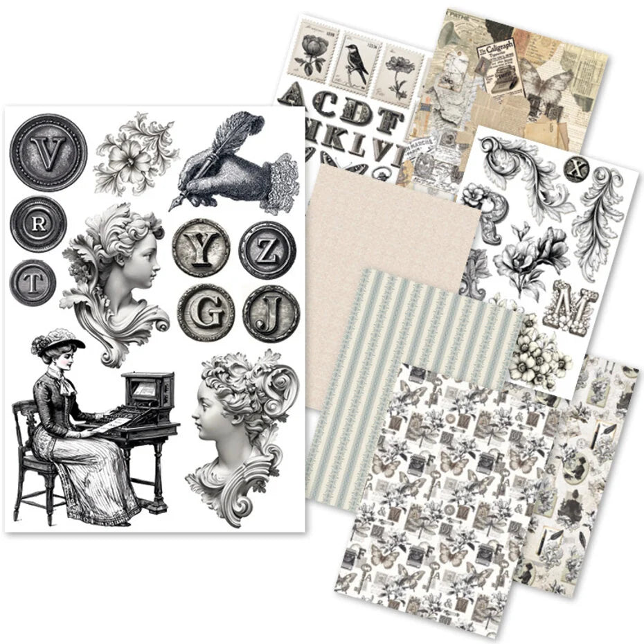 Ciao Bella Typographic A5 Rice Paper Mixed (CBRS037)