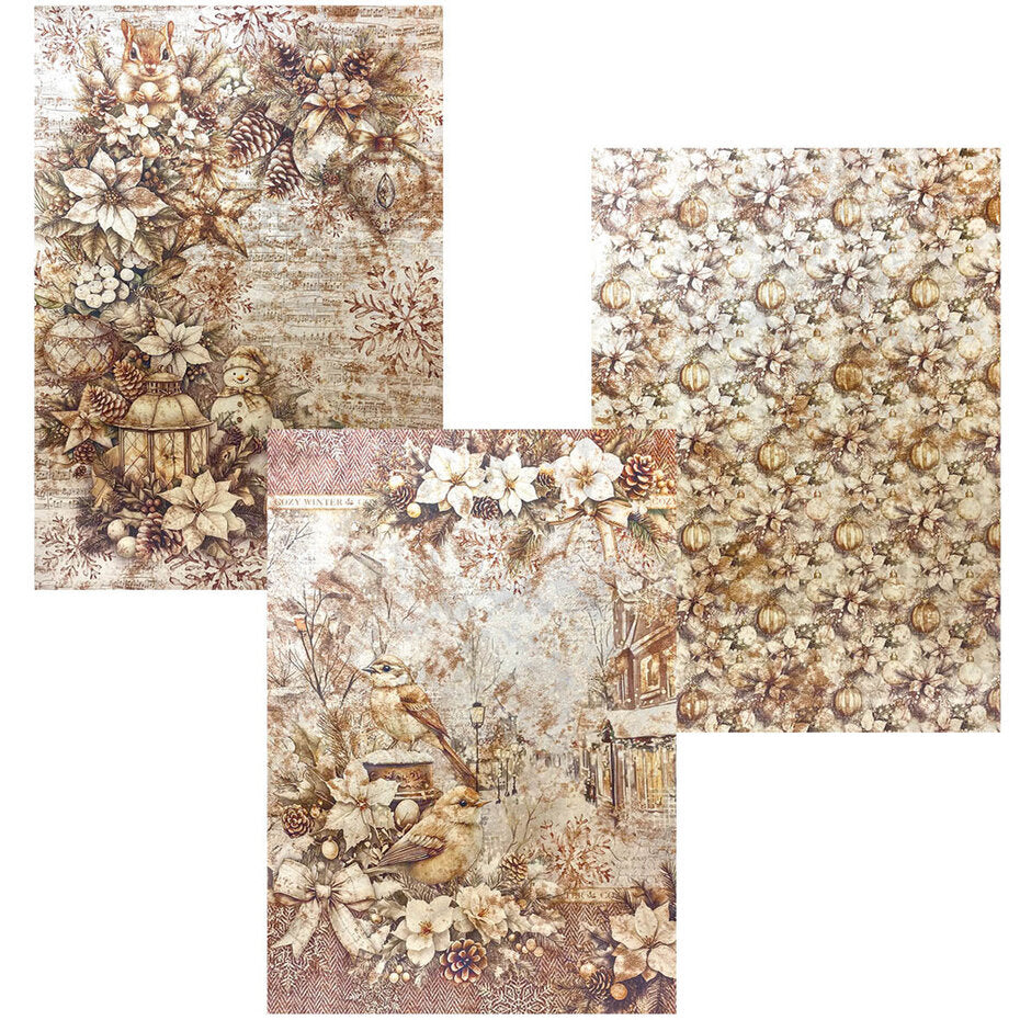 Ciao Bella Winter Season A4 Deluxe Paper Pearl Copper & Vellum Dual Pack Mixed (6pcs) (CBX001)