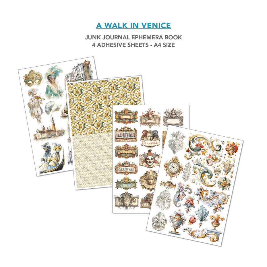 Ciao Bella A Walk in Venice A4 Junk Journal Ephemera Book (32pcs) (CBB023)* damaged corner