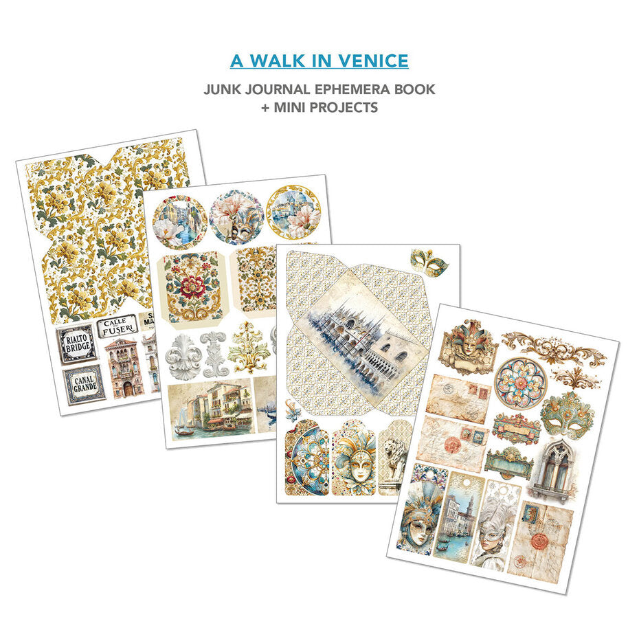 Ciao Bella A Walk in Venice A4 Junk Journal Ephemera Book (32pcs) (CBB023)* damaged corner