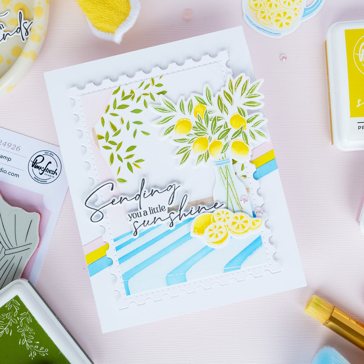 Pinkfresh Studio Sunlit Table Cling Stamp /Stencil Bundle