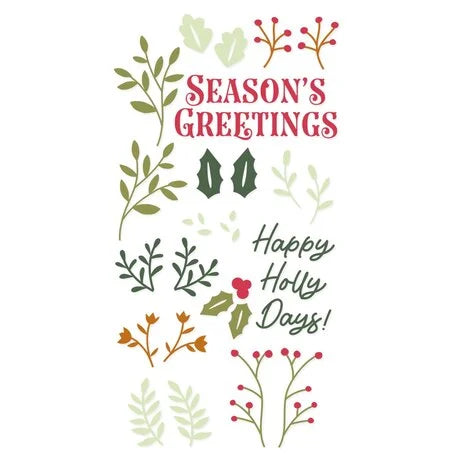 Sizzix Clear Stamps by Catherine Pooler Happy Holly Days (29pcs) (666729)