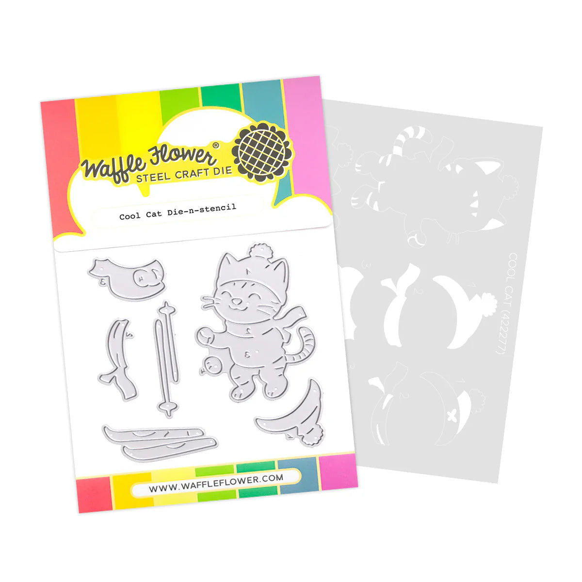 Waffle Flower Crafts Cool Cat Die-n-stencil
