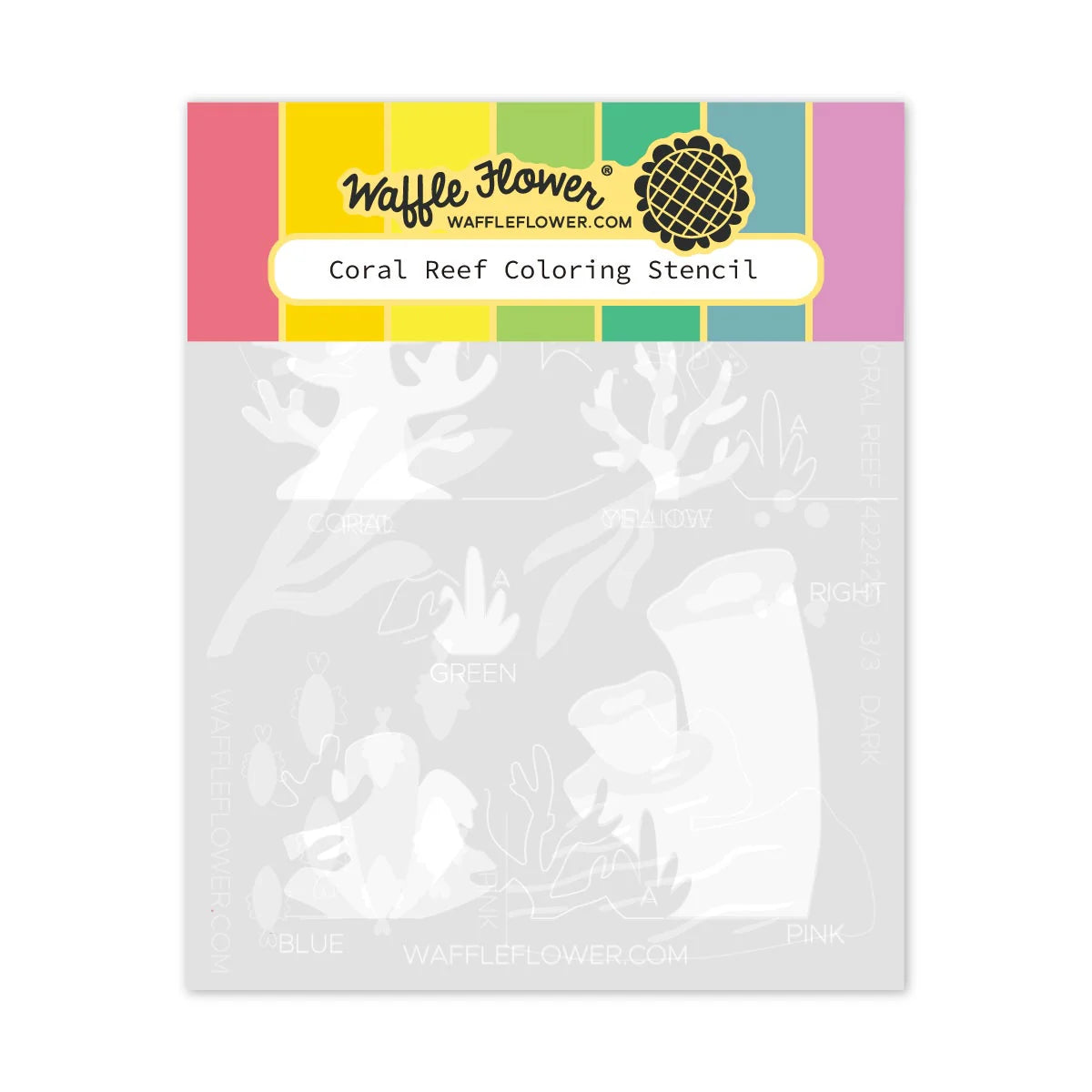 Waffle Flower Coral Reef Coloring Stencil (422426)