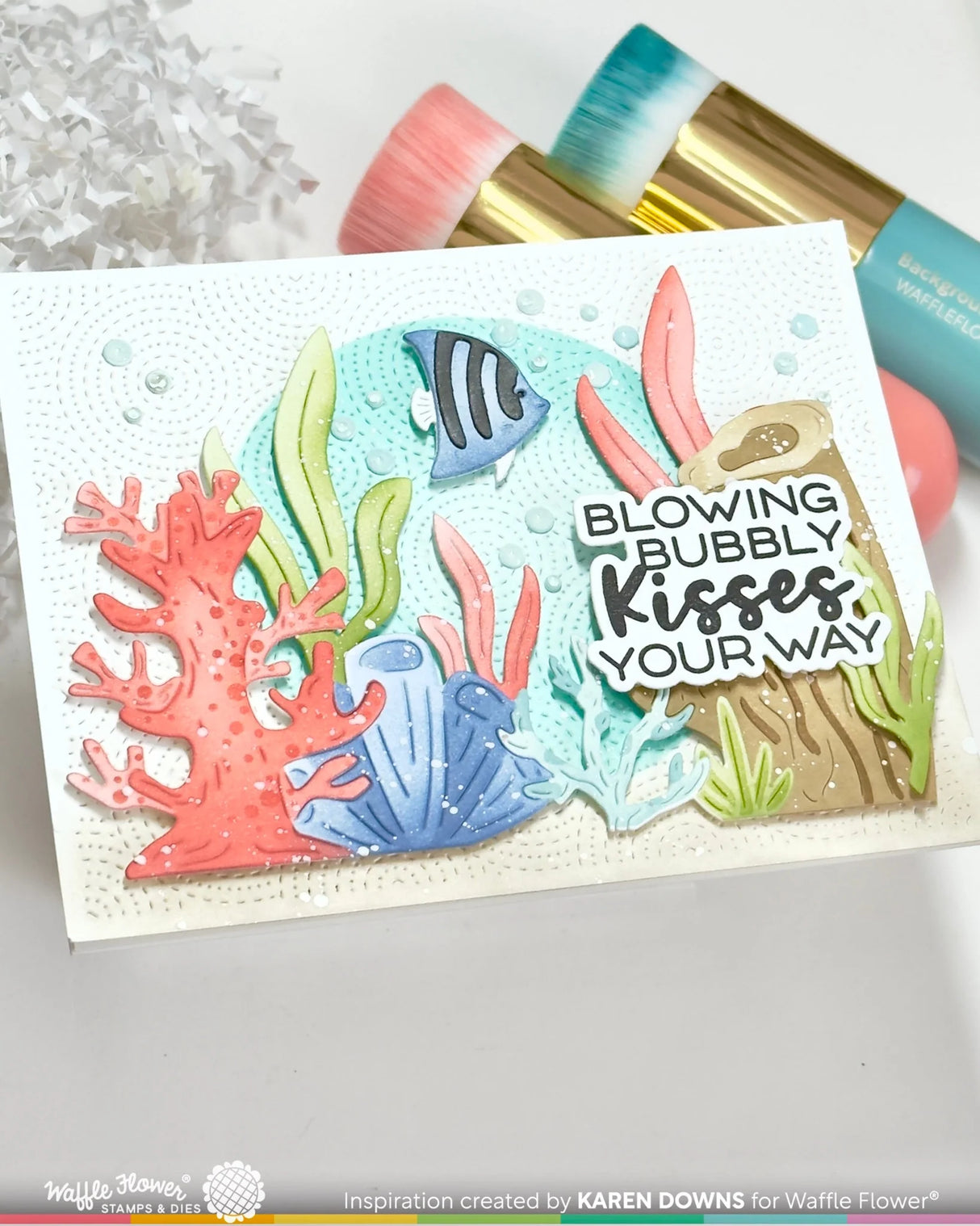 Waffle Flower Coral Reef Coloring Stencil (422426)