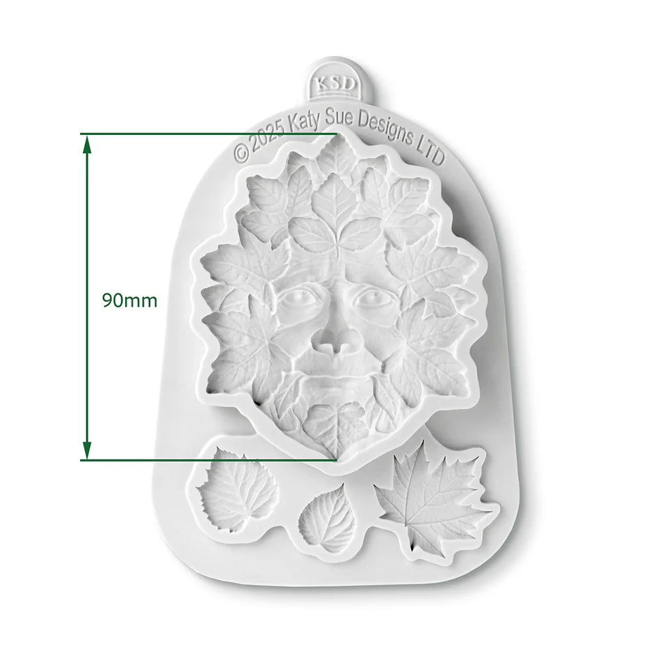 Katy Sue Designs Cosmic Shimmer Forest Leaf Green Man Silicone Mould