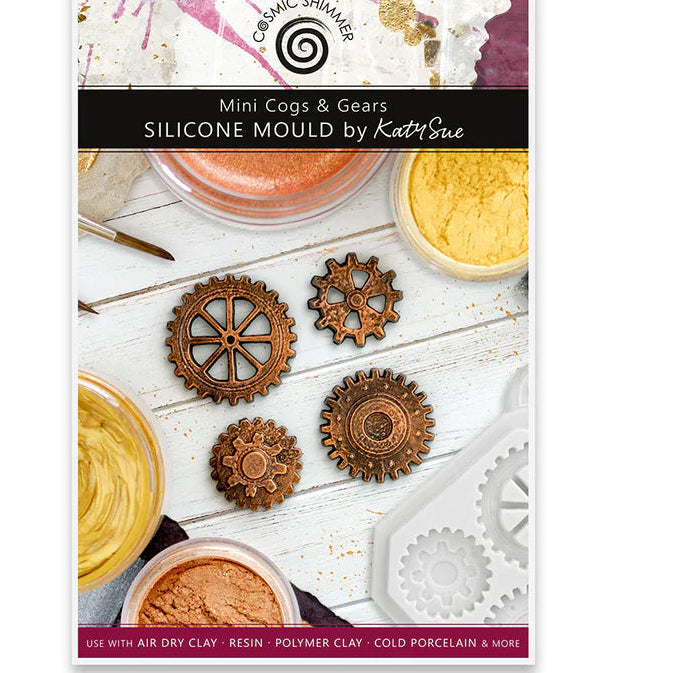 Katy Sue Designs Cosmic Shimmer Mini Cogs & Gears Silicone Mould