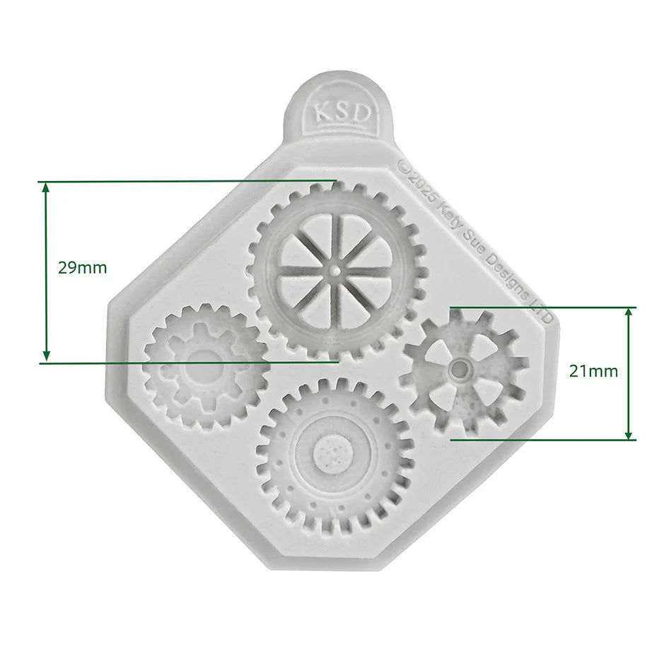 Katy Sue Designs Cosmic Shimmer Mini Cogs & Gears Silicone Mould