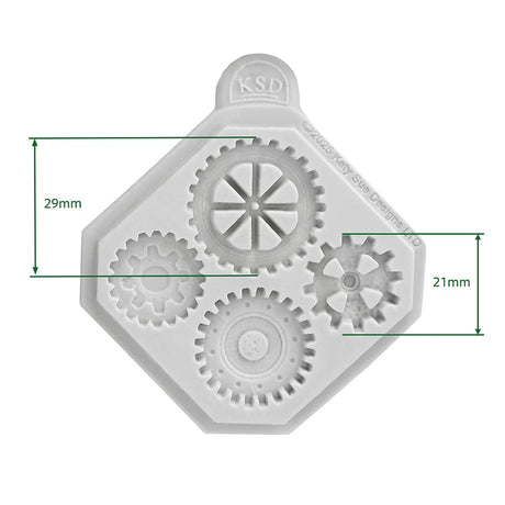Katy Sue Designs Cosmic Shimmer Mini Cogs & Gears Silicone Mould