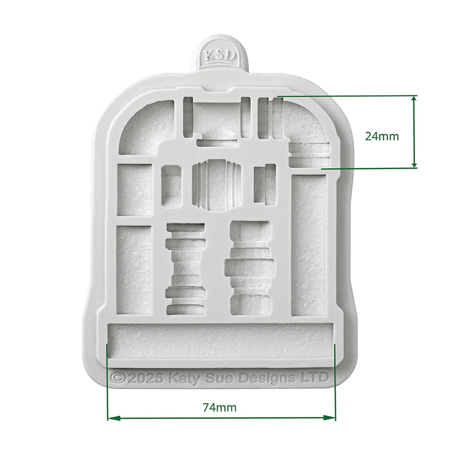 Katy Sue Designs Cosmic Shimmer Petite Pipeworks Silicone Mould