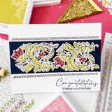 Pinkfresh Studio Cottage Flourish stencil Stamp and Die Bundle
