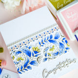 Pinkfresh Studio Cottage Flourish stencil Stamp and Die Bundle