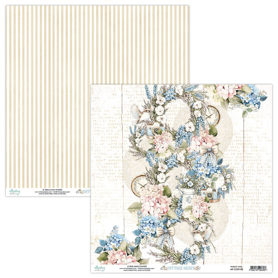 Mintay Cottage Heart 8x8 Inch Scrapbooking Paper Pad (MT-COH-08)
