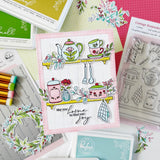 Pinkfresh Studio Cottage Keepsakes stencil Stamp and die