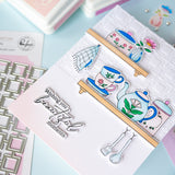 Pinkfresh Studio Cottage Keepsakes stencil Stamp and die