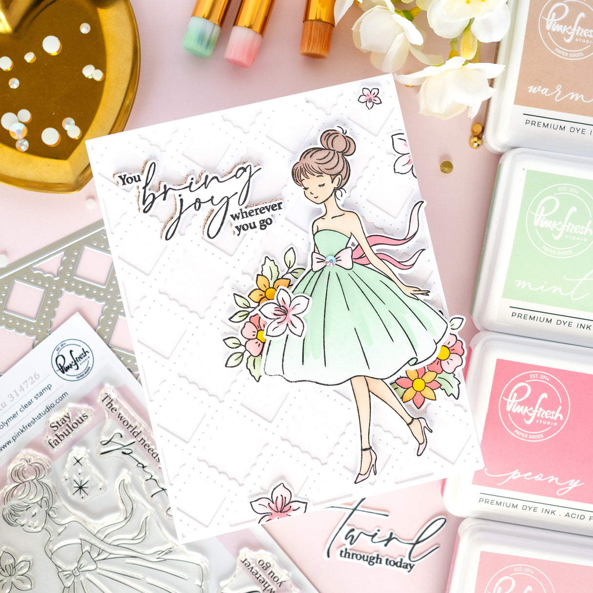 Pinkfresh Studio Fragrance Notes Stamp, Die & Stencil Bundle