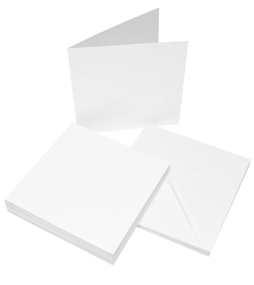 Craft UK Cards & Envelopes 6x6 Inch White (CUK599)