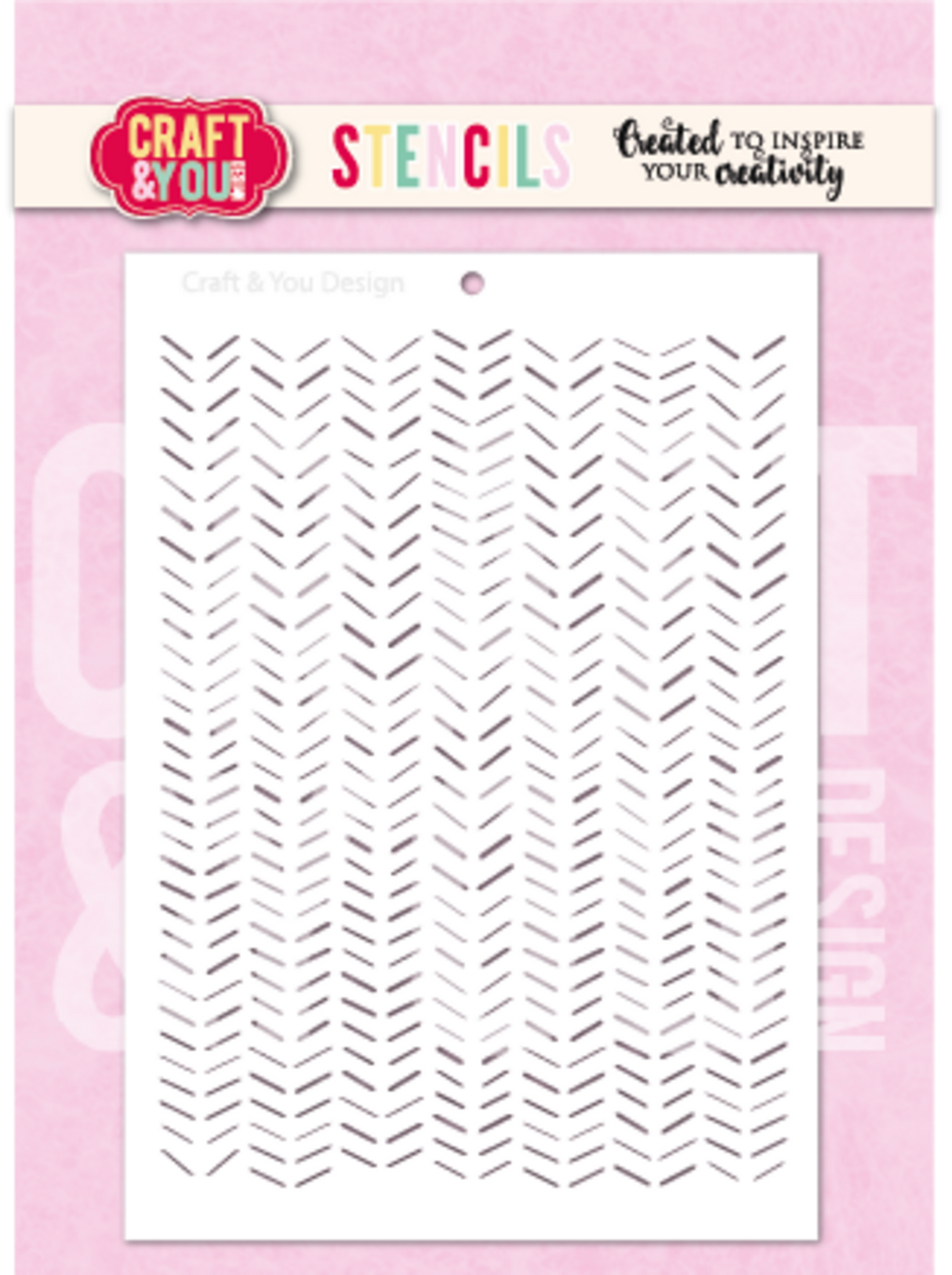 Craft & You Design Chevron Pattern A6 Stencil (SC016)