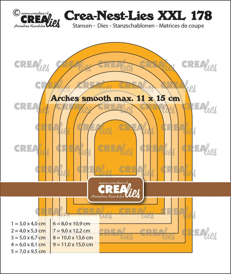 Crealies Crea-Nest-Lies XXL Dies No. 178 Arches Smooth (CLNestXXL178)