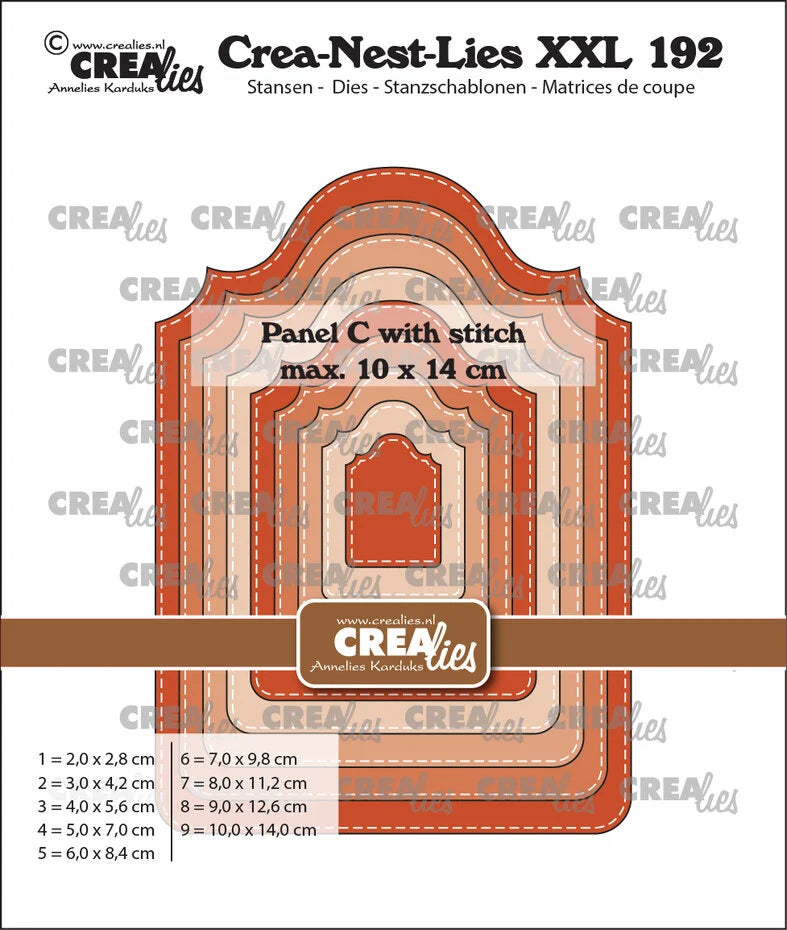 Crealies Crea-Nest-Lies XXL Panel C with Stitchline - CLNestXXL192