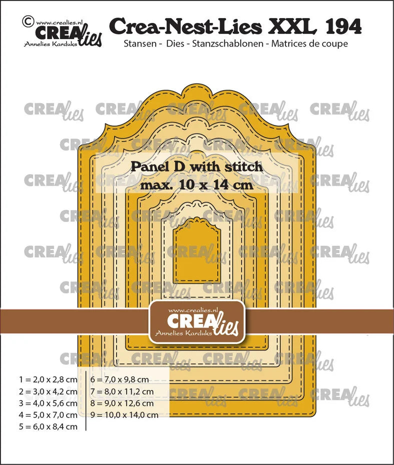 Crealies Crea-Nest-Lies XXL Panel D with Stitchline - CLNestXXL194