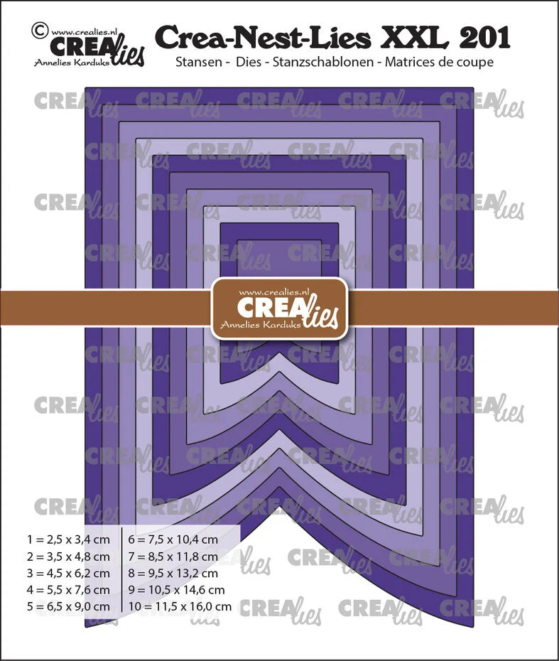 Crealies Crea-Nest-Lies XXL Stansen Vaandel C Glad (CLNestXXL201)