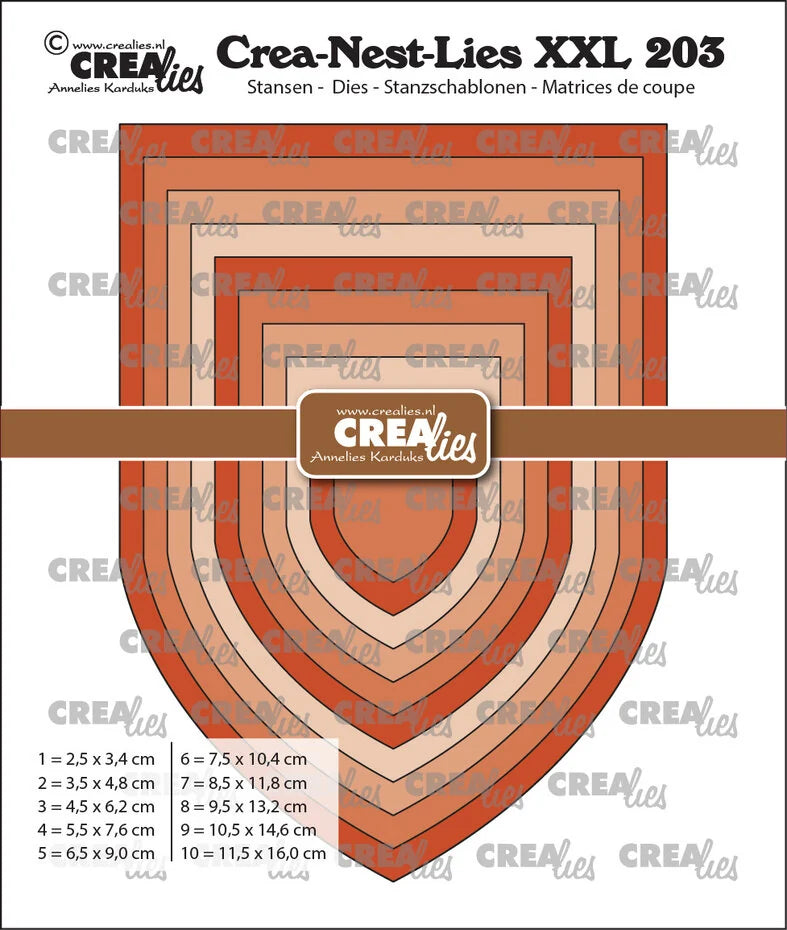 Crealies Crea-Nest-Lies XXL Stansen Vaandel D / Kerkboog Glad (CLNestXXL203)