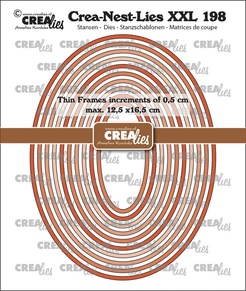 Crealies Crea-Nest-Lies XXL Thin Frames Ovals Smooth - CLNestXXL198