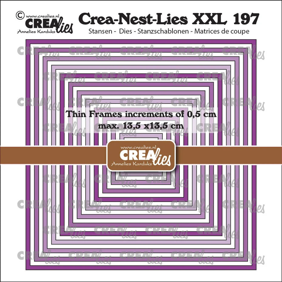 Crealies Crea-Nest-Lies XXL Thin Frames Squares Smooth - CLNestXXL197