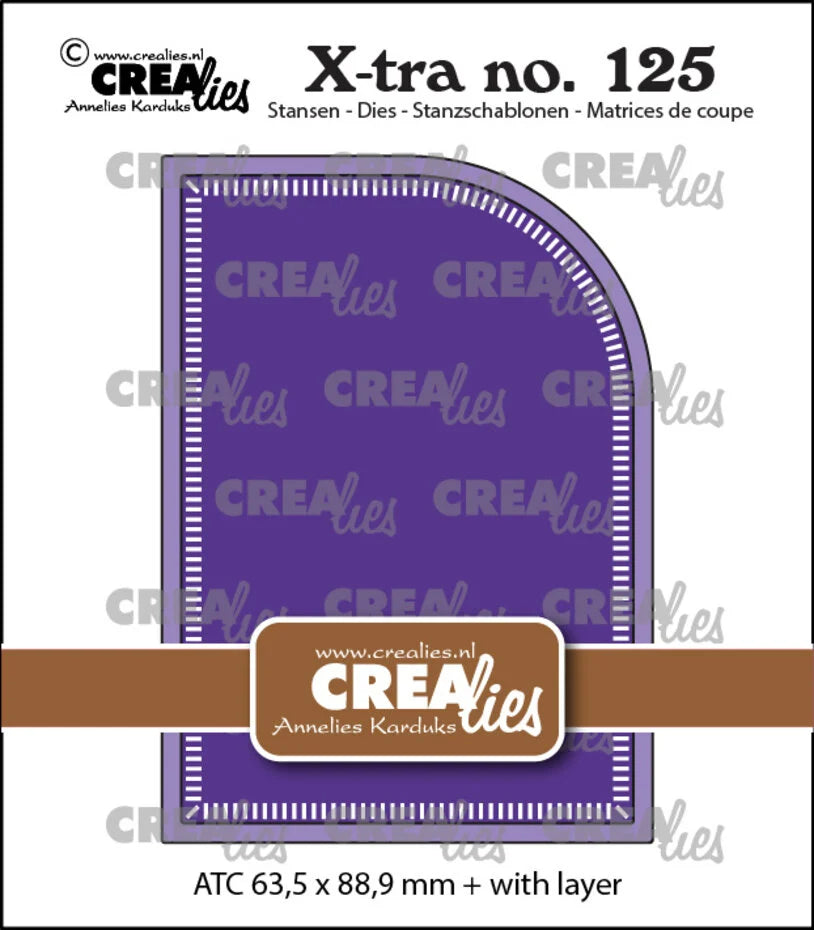 Crealies X-tra Dies ATC with One Rounded Corner & Small Stripes