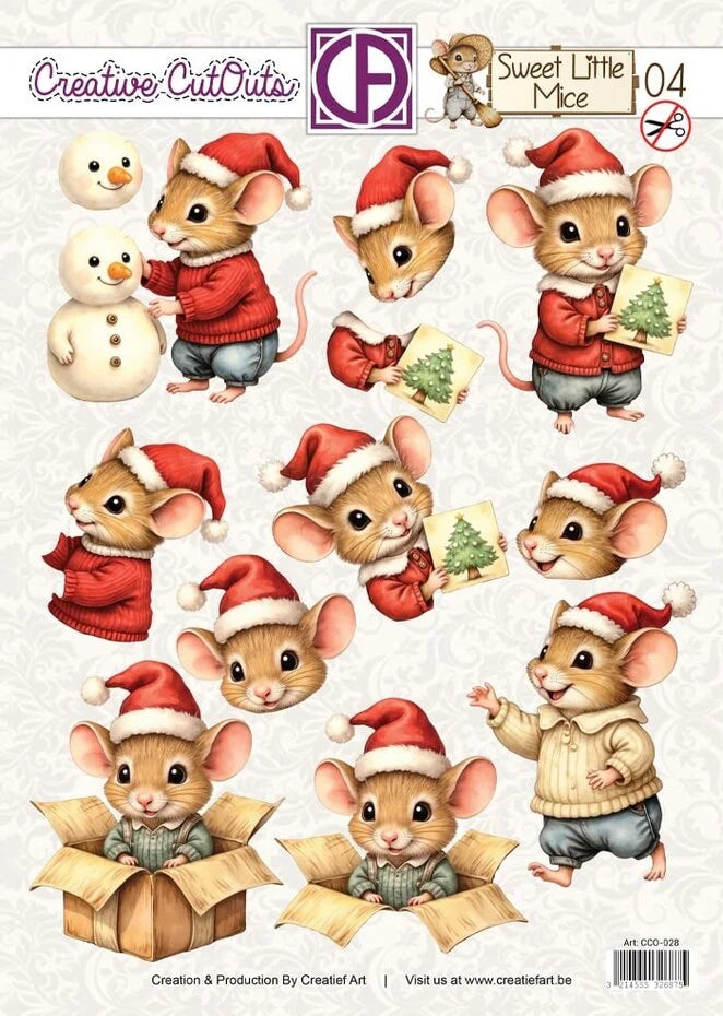 Creatief Art Sweet Little Mice Christmas 04 Creative CutOuts (CCO-028)