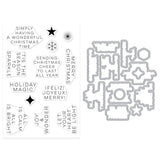Hero Arts Modern Holiday Greetings Stamp & Cut Set from the Very Merry Collection