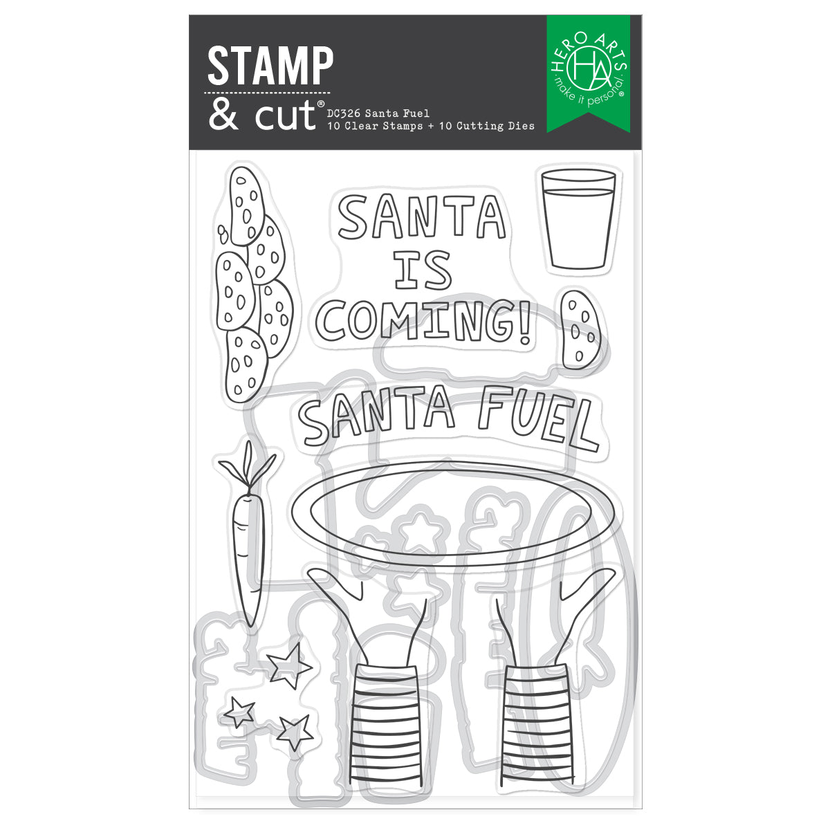 Hero Arts Santa Fuel Stamp & Cut Set from the Yule Fuel Collection