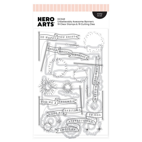 Hero Arts Unbelievably Awesome Banners Stamp & Cut