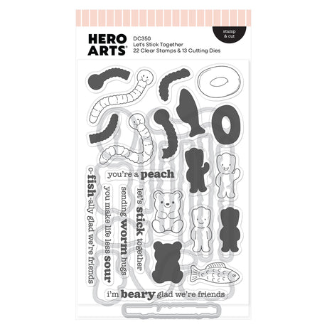 Hero Arts Hero Arts Let's Stick Together Stamp & Cut by Carly Tee