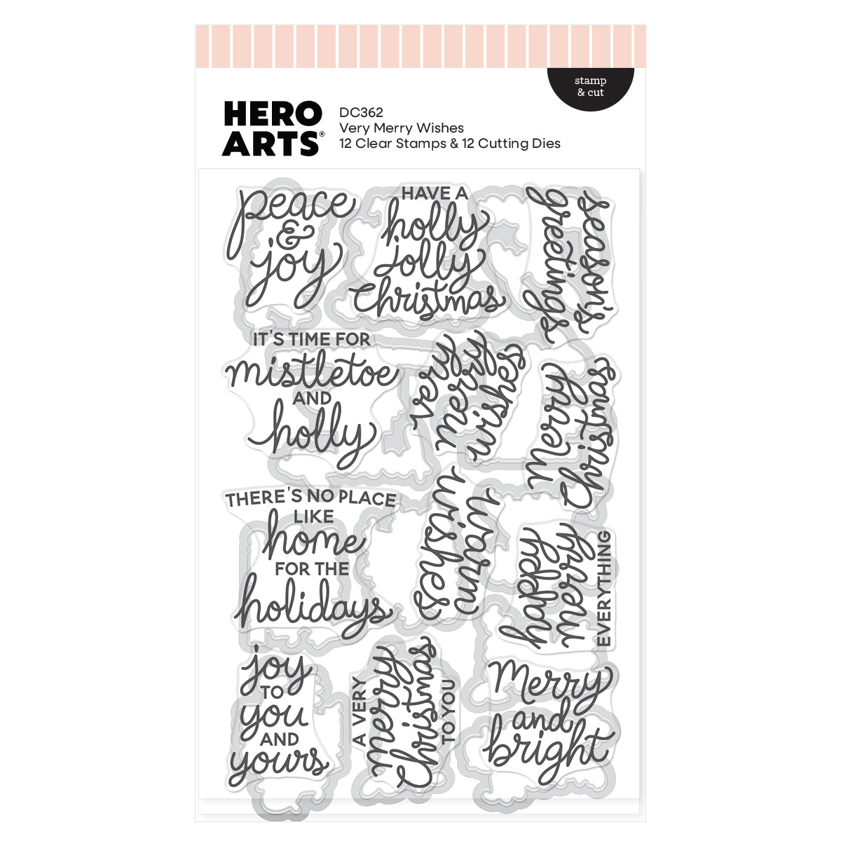 Hero Arts Very Merry Wishes Stamp & Cut