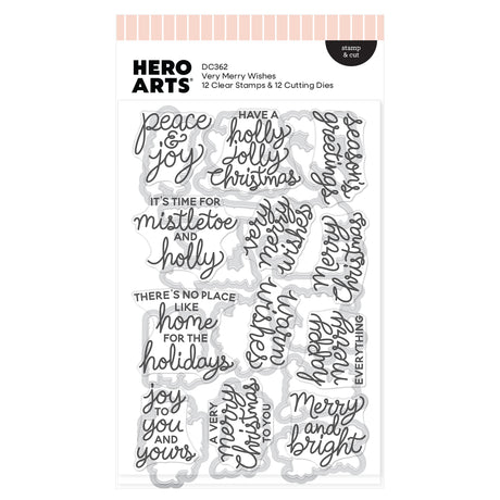 Hero Arts Very Merry Wishes Stamp & Cut