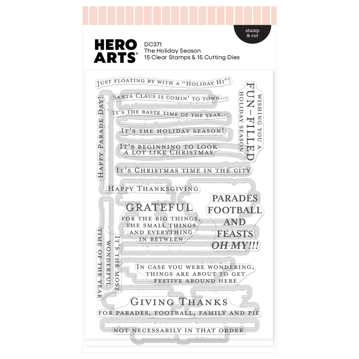 Hero Arts The Holiday Season Stamp & Cut Set DC371