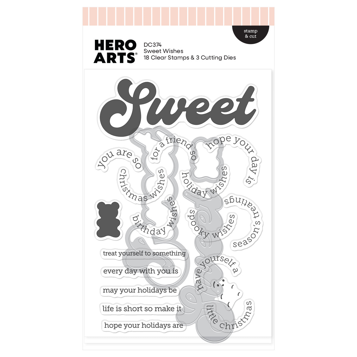 Hero Arts Sweet Wishes Stamp & Cut by Carly Tee