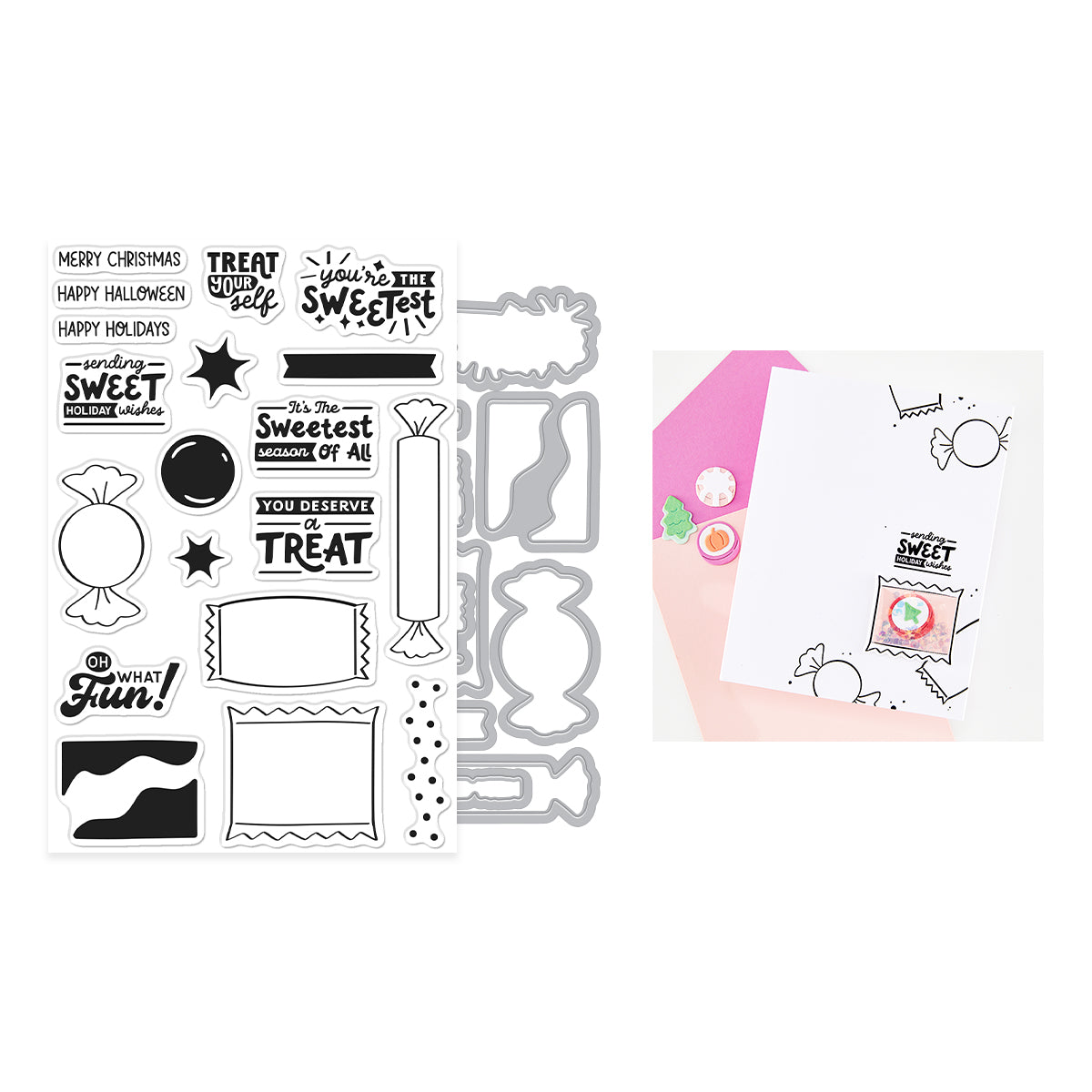 Hero Arts Candy Wrappers Stamp & Cut by Carly Tee