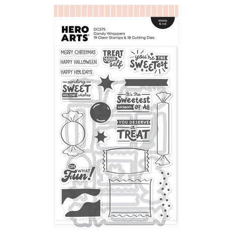 Hero Arts Candy Wrappers Stamp & Cut by Carly Tee