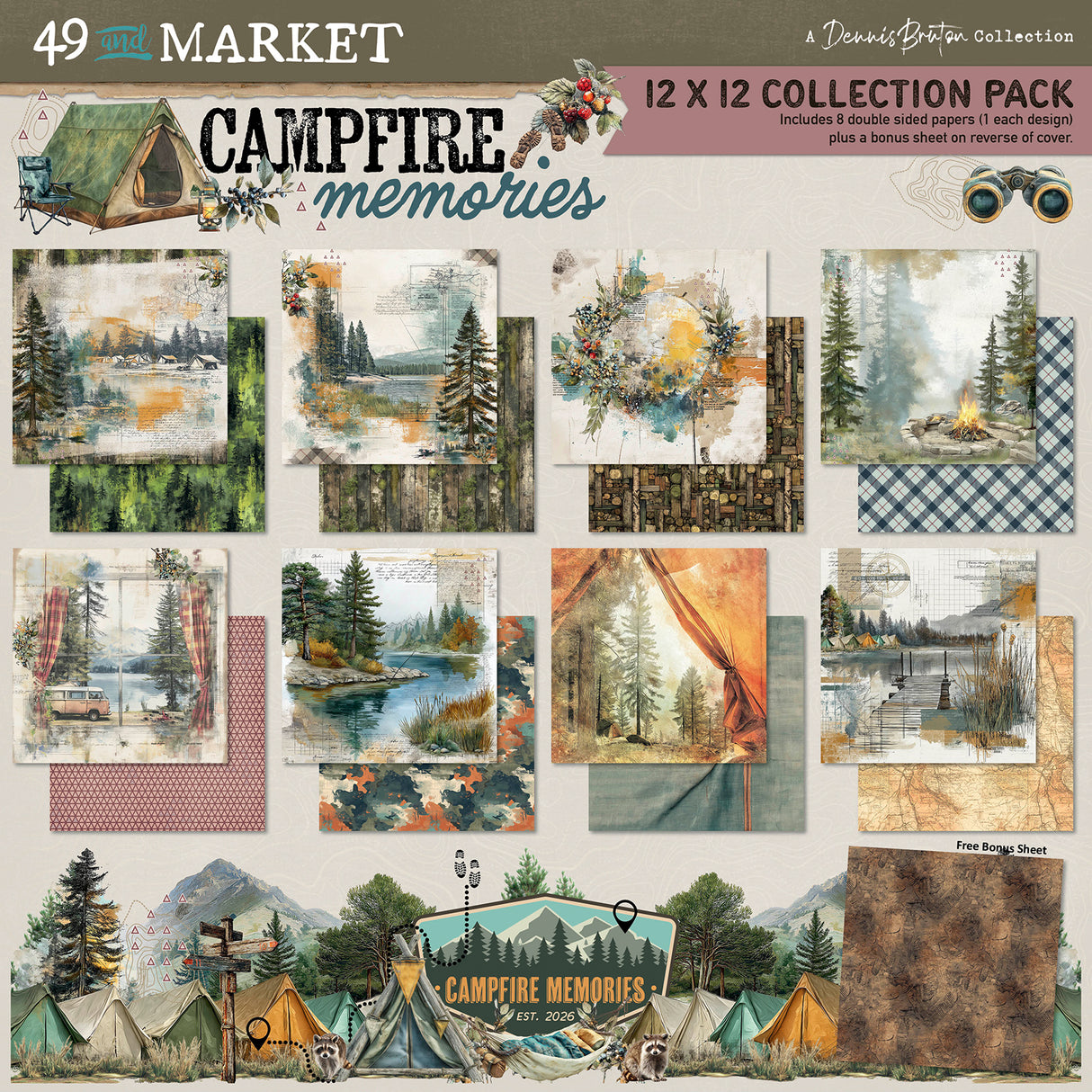49 and Market Campfire Memories 12x12 Collection Pack - DCM-37272
