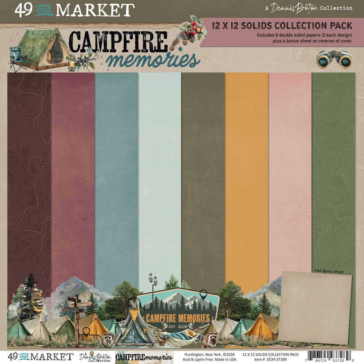 49 and Market Campfire Memories 12x12 Solids Collection - DCM-37289