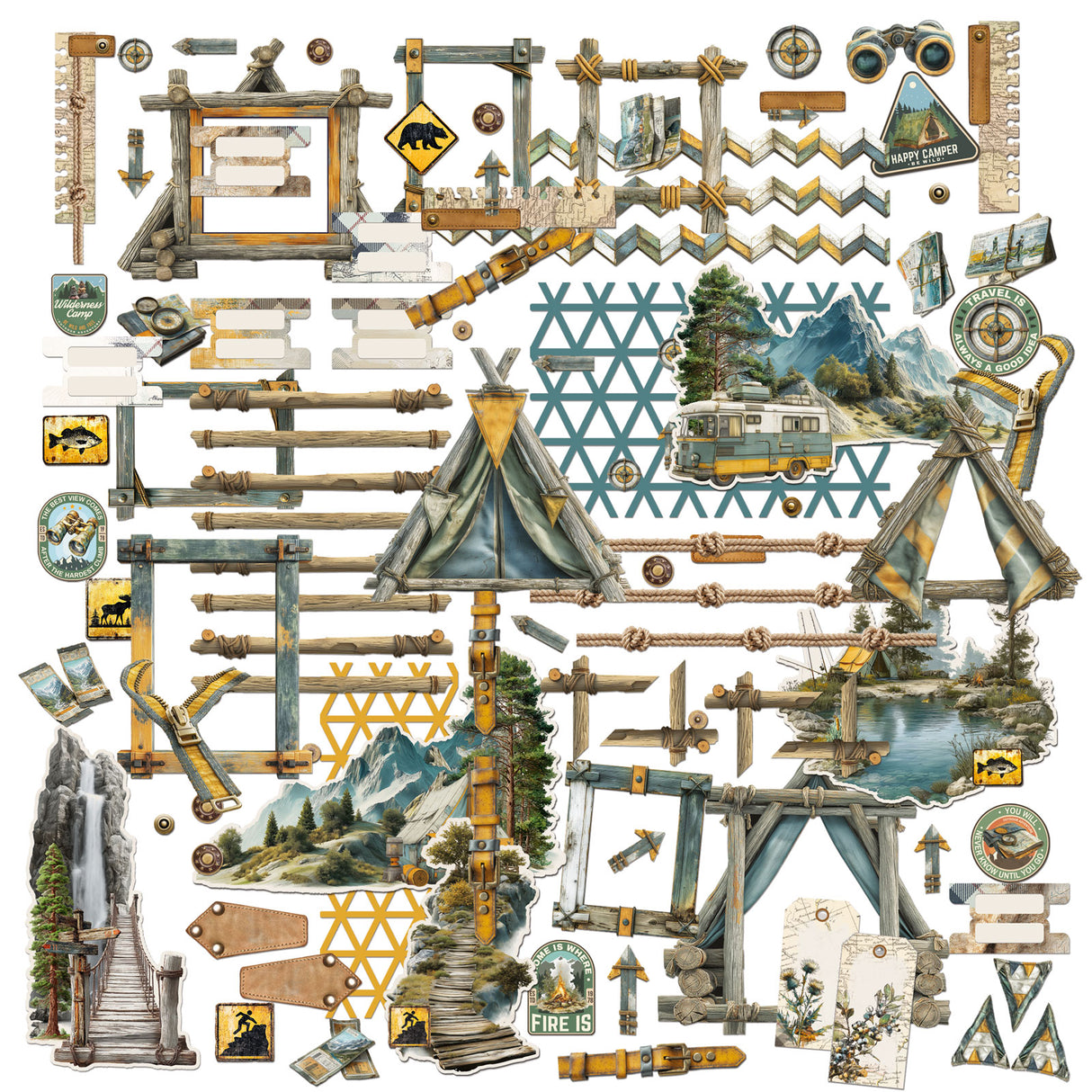 49 and Market Campfire Memories Ephemera & Frame Set - DCM-37463
