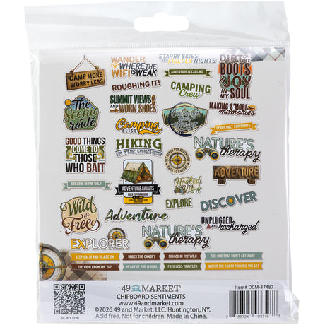 49 and Market Campfire Memories Chipboard Sentiments - DCM-37487