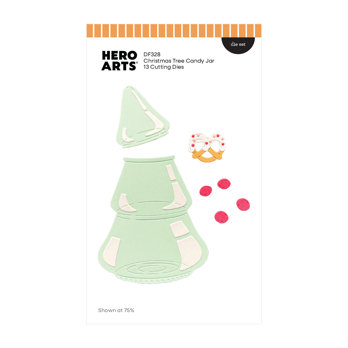 Hero Arts Christmas Tree Candy Jar Die Set by Carly Tee